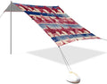 xigua Flag Beach Tent Sun Shelter with Carrying Bag - Silver Coated Oxford Fabric Beach Canopy for Beach Camping Fishing - Includes Windproof Ropes Sandbags &amp Stakes