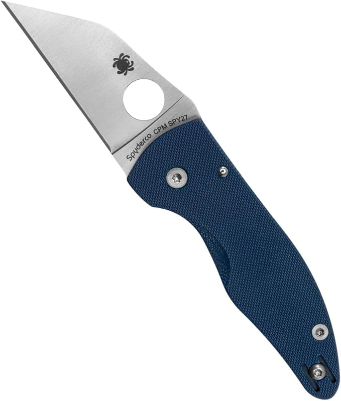 Blue G-10 Wharncliffe Spyderco MicroJimbo