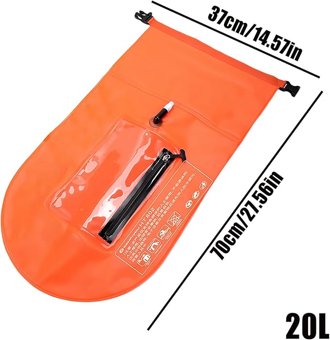 Swim Buoy for Open Water 20L High-Visibility Swim Safety Float Waterproof Dry Bag Pool Buoy Swim Training Snorkel Float Swimming Pull Buoy for Swim Training Snorkeling Kayaking