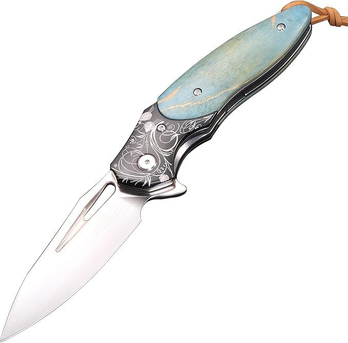 Knives for Men Folding Knife Lightweight Outdoor Knife for Backpacking HRC 58-60 Personalized Engraving Knives Hunting Knife Gift for Boyfriend who Loves Hunting Boyfriend Gifts
