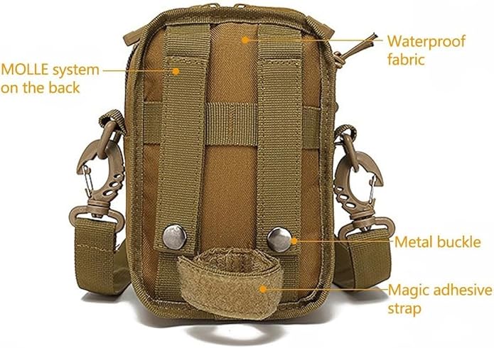 Tactical MOLLE Phone Pouch Military Small Belt Pouches Sling Chest Canvas Messenger Shoulder Bag Gear Duty Pack for Outdoor
