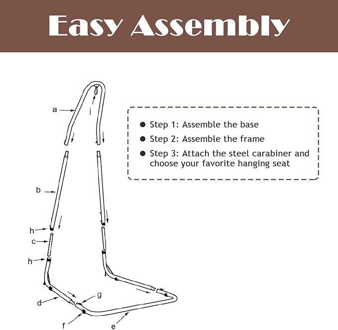 Happygrill Hammock Stand Adjustable Height 78.5 to 98.5 Replacement Hammock Stand for Hammock Air Porch Swing Chair