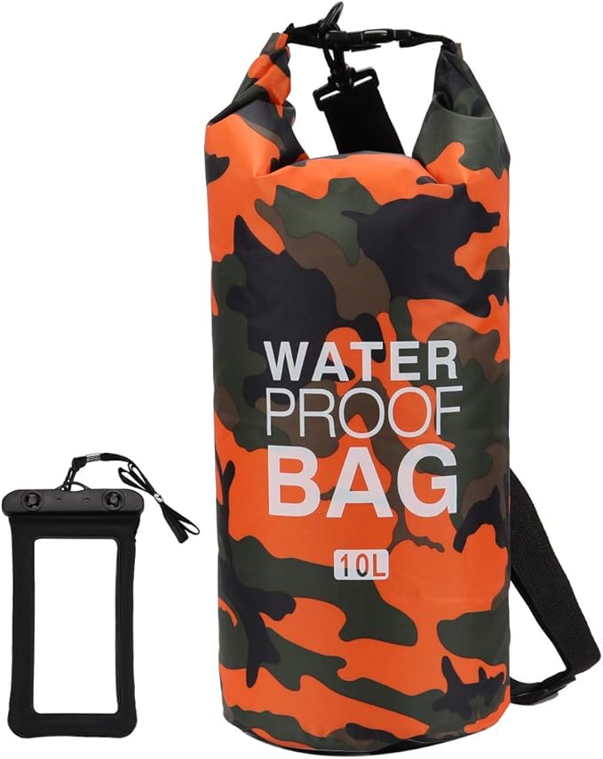 Waterproof Dry Bag 2L/5L/10L/15L/20L/30L Roll Top Sack Keeps Gear Dry for Kayaking Rafting Boating Swimming Camping Hiking Beach Fishing with Free Waterproof Phone Case (Orange 30L)