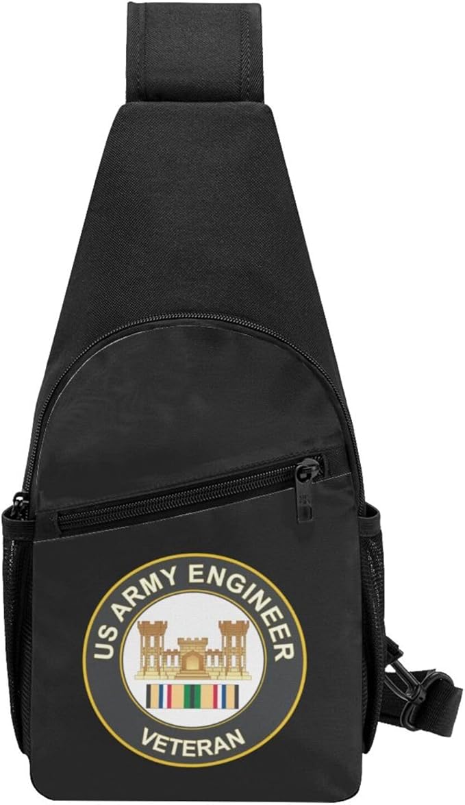 US Army Engineer Gulf War Veteran Chest Pack Leisure Shoulder Crossbody Chest Bag