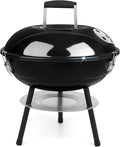 14 inch Charcoal Grill Joyfair Small Portable BBQ Grill with Locking Lid for Outdoor Camping/Patio/Backyard Barbecue/Tabletop Cooking Enamel Coated &amp Dual Vent System (Black)