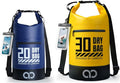 Lamicall 30L &amp 20L Dry Bag Waterproof Backpack - [Zippered Pocket] Roll Top Waterproof Bag Navy Blue &amp Lemon Yellow