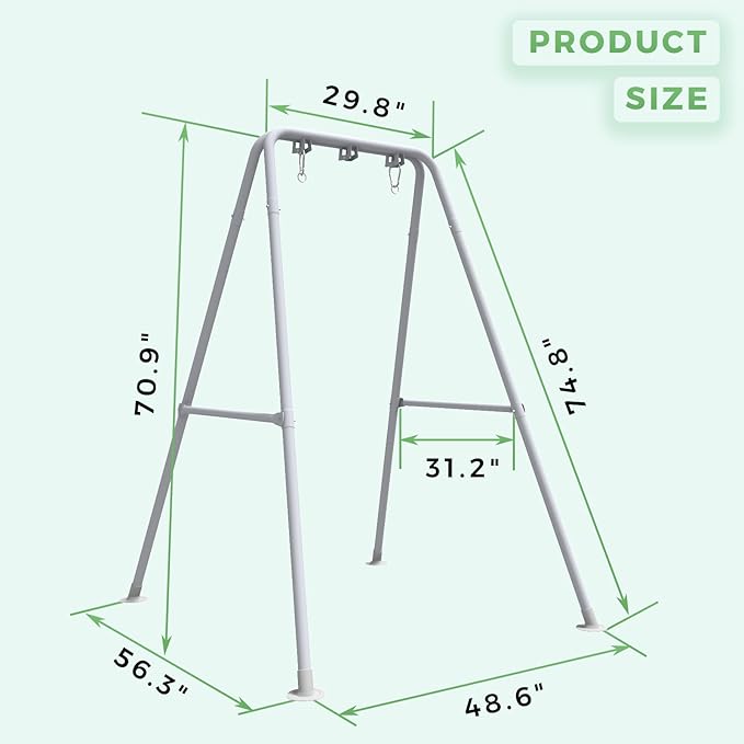 G TALECO GEAR Hammock Chair StandHeavy-Duty Steel 300LBS Multi-Use Hammock Stand for Outdoor Indoor Swing Chair not Include (White)