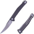 Real Steel Teres lightweight EDC Flipper Knife 3.11'' Nitro-V ‎Satin Hollow-Ground BladeAluminum HandleLiner Lock Knife Gentleman's Knife with Pocket ClipHunting Camping Hiking Fishing Knife Gift