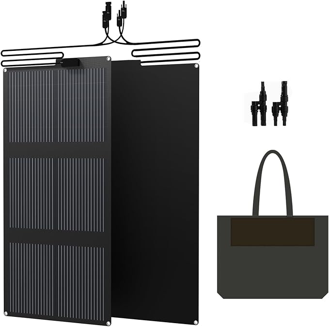 FlexSolar 120W (2-Pack 60W) N-Type Solar Panel 25% High Efficiency IP67 Waterproof Half-Cut Cell Lightweight Parallel Charger for RV Camping Off-Grid &amp Portable Power Station