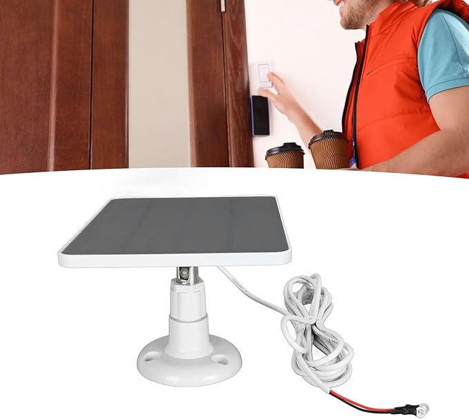 JTLB Solar Panel Camera Charger 10W Video Doorbell Solar Panel Charger for Google Nest for Doorbell 2K Camera for Ring Video Doorbell 2 for Doorbell 3 (CSP4W-O-W)
