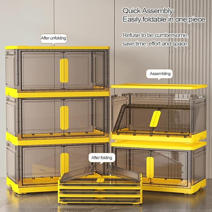Plastic Storage Box with Lid Clear Storage Box with Lid and Wheels 1/2/3 Packs Stackable Storage Boxes Nestable Container for Bedroom Living Room Office