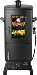 Propane Smoker Vertical Smoker with Three Removable ShelvesOutdoor Grills &amp Smokers with Thermometer for BBQ BackyardBlack…