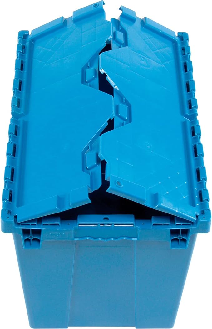 Global Industrial Distribution Container With Hinged Lid 21-7/8x15-1/4x17-1/4 Blue
