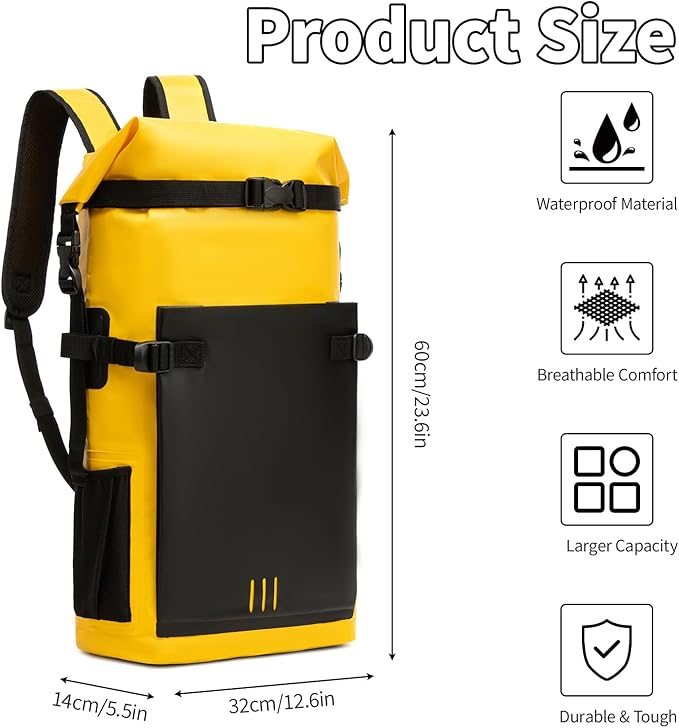 Waterproof Dry BagHeavy Duty Hiking Backpack Roll-Top Closure Bag for Kayaking Hiking Camping Boating- Men/Women ﻿