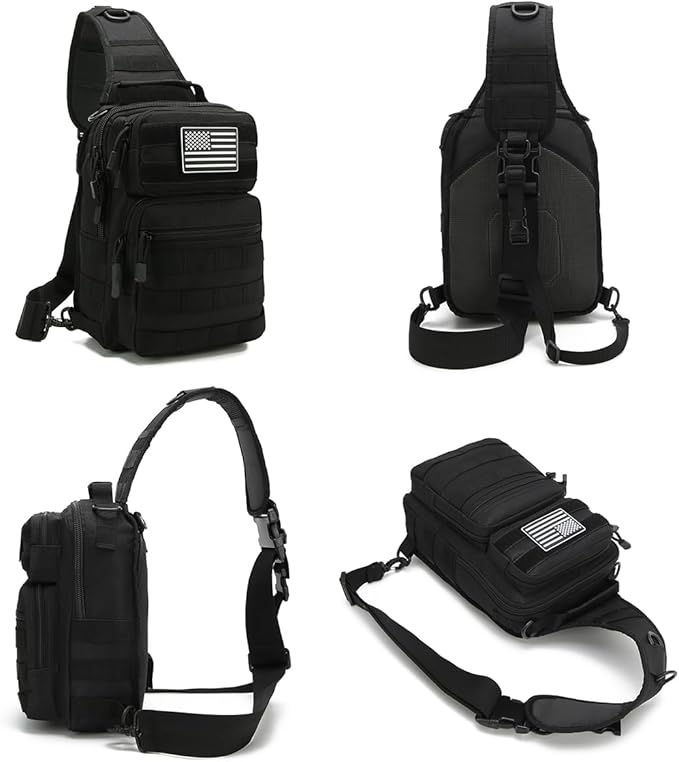 Tactical Sling Bag Backpack for Men Molle Shoulder Bag Pack Daypack Backpack for Hunting Hiking Traveling Camping