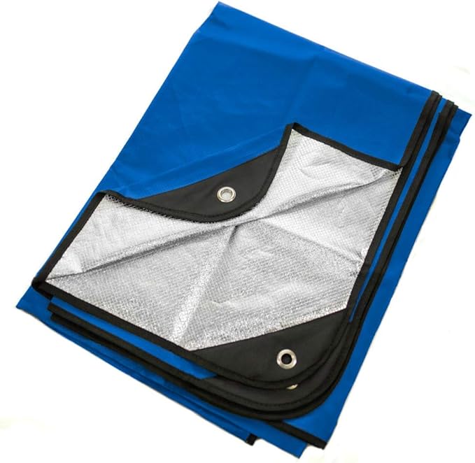 Arcturus All-Weather Outdoor Survival Blanket Thermal Emergency Blanket Reflective Heat Tarp with Grommets Lightweight for Camping Backpacking Hiking &amp Emergency Car Kits Blue 60x82in