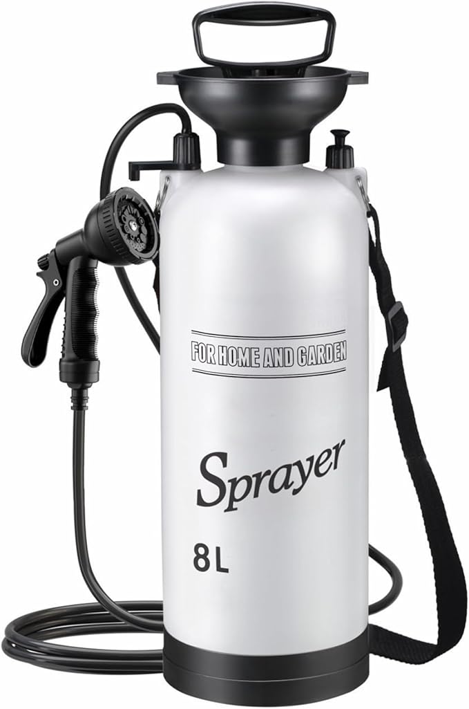 Portable Camping Shower 8L Portable Shower with 10 Modes Sprayer Head and 9.84ft Hose for Garden Picnic Hiking Beach Car Cleaning
