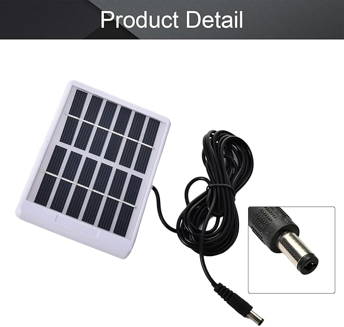 Fielect 5Pcs 6V 1.2W Mini Solar Panel Module Polycrystalline Silicon DIY Battery Power Charge Solar Cell Panel Module with Wire DC Plug White