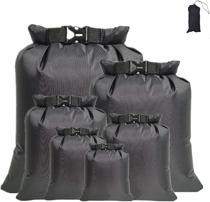 Waterproof Dry Bag 5PCS 1.5/2.5/3/3.5/5/8L Waterproof Dry Bag Pack Sack Swimming Rafting Kayaking River Trekking Floating Sailing Canoing Boating for SwimmingBoating(Black)