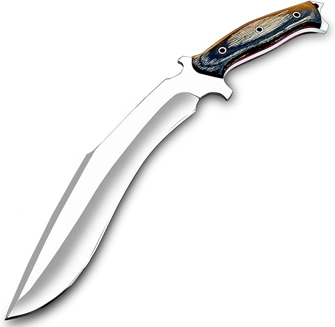 WARIVO Handmade D2 Kukri Knife - 15 Inch Fixed Blade Full Tang Machete for survival Clearing Bush Yard Work Gardening Camping Hiking and Bushcraft Outdoor Activities