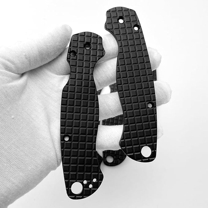 1Pair Aluminum Alloy Scales Fits for C81 Paramilitary 2 Handle Patch Replacement Accessory(Black)