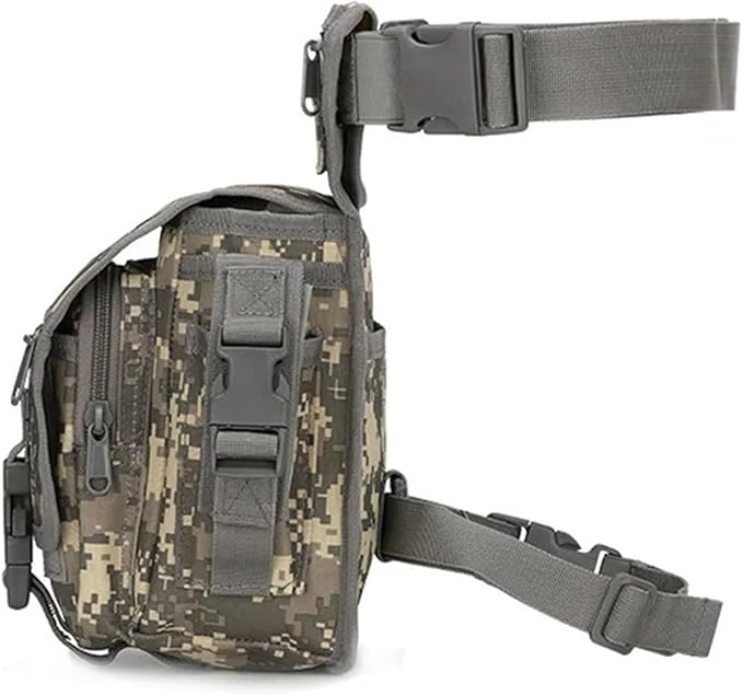 Tactical Drop Leg Bag Men Thigh Waist Fanny Pack Hunting Accessories Molle Gun Bag Hiking Traveling Camping Thigh Pouch(ACU)