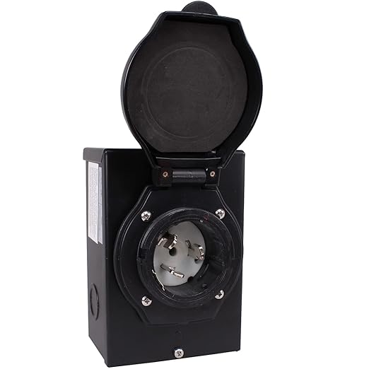 30A/50A Power Inlet Box for Generator Journeyman-Pro ETL Listed w/Waterproof CoverL5-30PTT-30PL14-30PSS-2-50P | 30 or 50 Amp 125/250V | for 3 or 4 Prong Extension Cord (SS-2-50 Black)