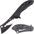 Snake Eye Tactical 12 Jumbo Huge Heavy Duty Ultra Smooth One Hand Opening Folding Pocket Knife Limited Edition Collectors Knife - Ideal for Recreational Work Hiking Camping (Black)