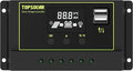 TOPSOLAR 20A 12V/24V PWM Solar Charger Controller w/ LCD Display for AGM Gel LiFePO₄ and Flooded Battery.