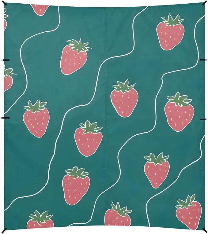 ALAZA Strawberry Cute Pattern Beach Tent Sun Shelter Portable Canopy Sunshade for Outdoor Camping Picnics Backyard Fun 10x9 ft