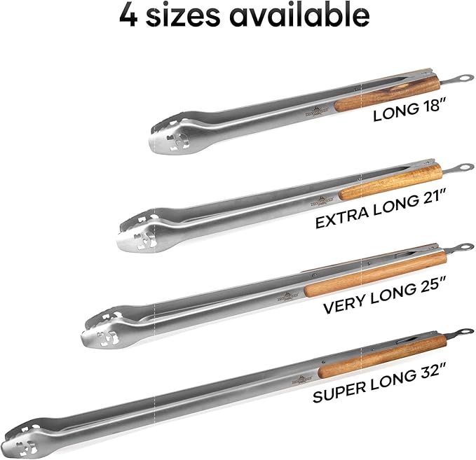 XUDAKAIXIN Fire Pit Tongs 32-inch Super Long for Loading WoodBBQ with Extended Luxurious Acacia Handle for Fire Pits Fire RingsCampfires and Fireplaces Outdoor or Indoor ﻿