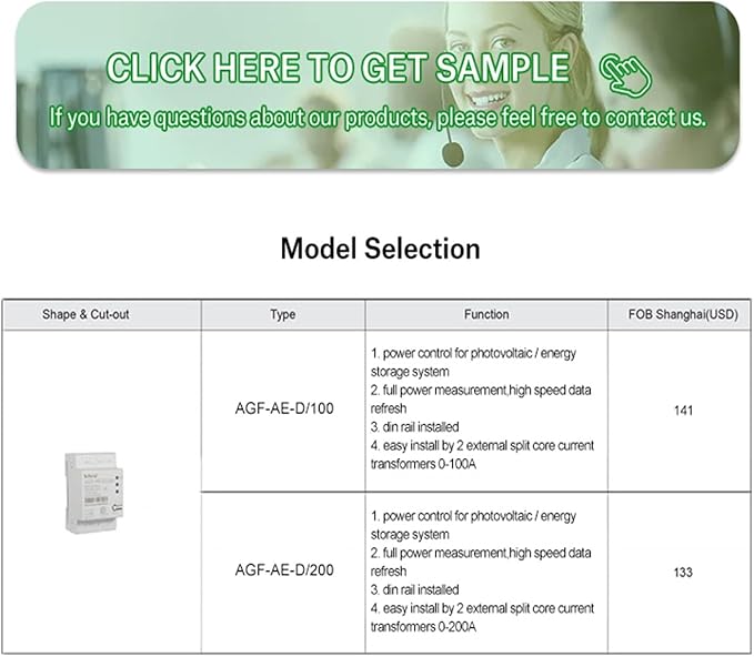 AGF-AE-D/200 Single Phase 3 Wires Solar Power Energy Meter(AlphaEss)