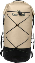 20L Waterproof Dry Backpack with Wet Dry Separation for Kayaking Boating Camping Hiking Snorkeling Outdoor Activities- Khaki