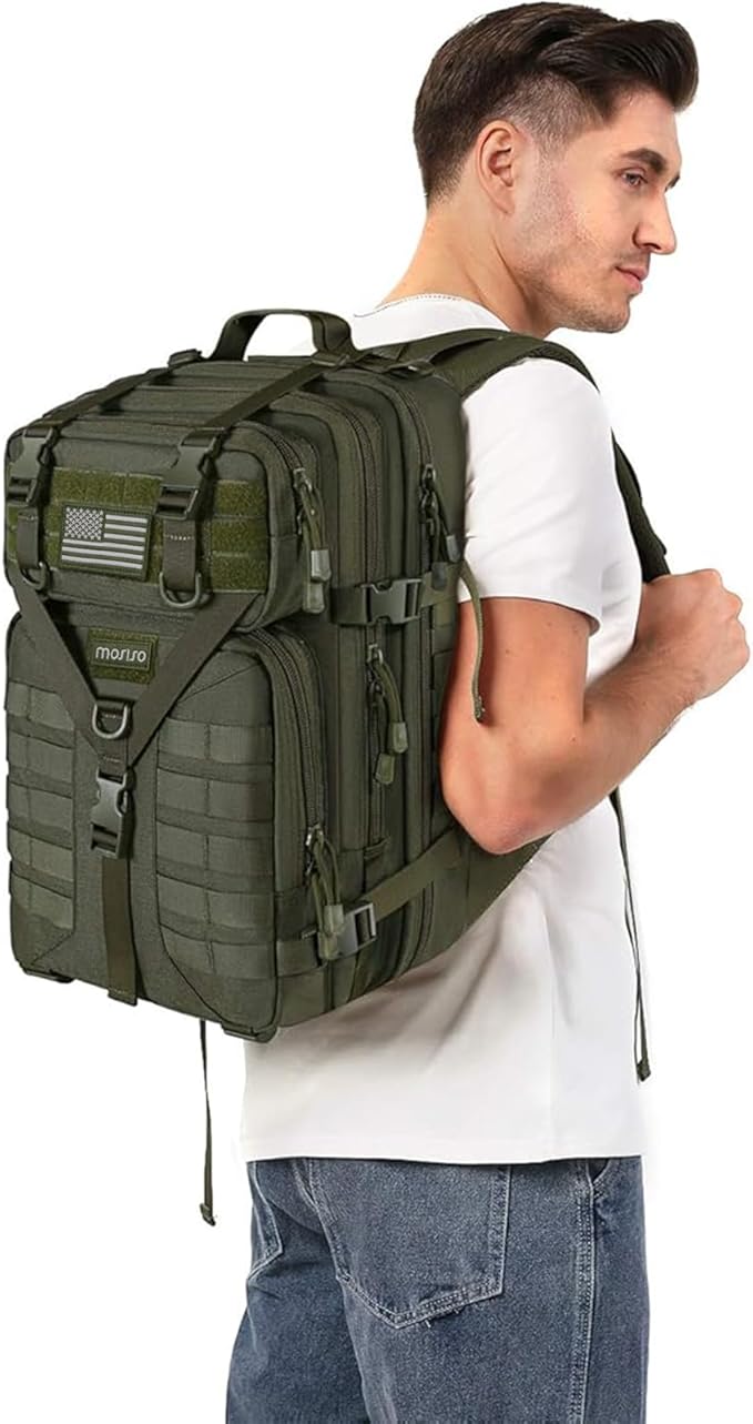 MOSISO 50L Tactical Backpack Large Men 3 Day Assault Rucksack Military DaypackArmy Green