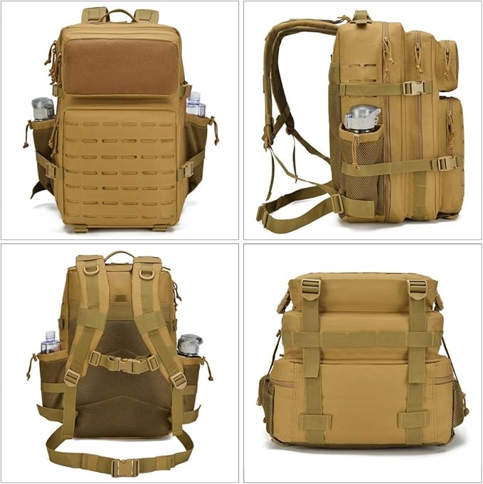 Military Tactical Backpack Army 3 Day Assault Pack Molle Bag Rucksack (Black)