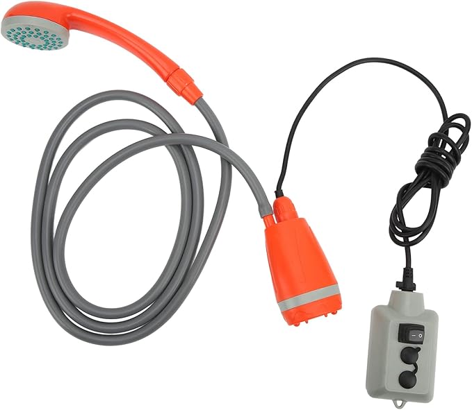 Portable Camping Shower Universal DC3.7V USB Rechargeable Camping Shower Kit for RV Yacht Car Built in 2000mAh Rechargeable Battery