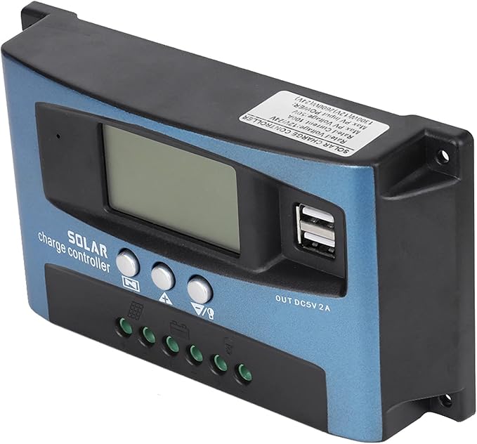 Dweekiy High-Efficiency MPPT 40A Solar Controller - LCD Display &amp 5V/2A Dual USB Ports Compatible with 12V-36V Panels (12V/24V Auto)