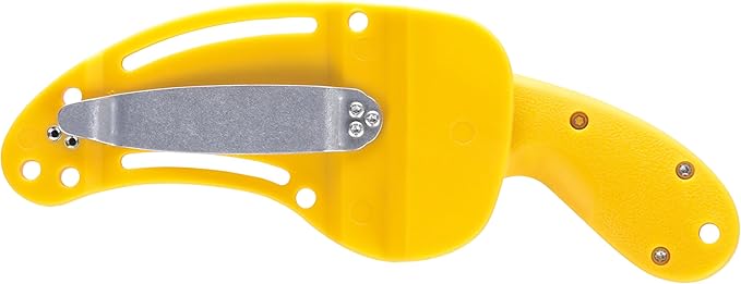 CRKT Bear Claw Fixed Blade Knife with Sheath: Rafting Rescue Self-Defense Serrated Blade with Blunt Tip Yellow Glass-Reinforced Nylon Handle Positive Sheath Lock 2511Y
