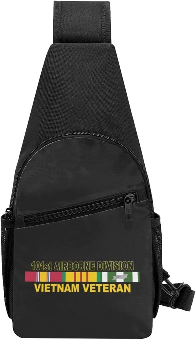 US Army 101st Airborne Division Vietnam Veteran Chest Pack Leisure Shoulder Crossbody Chest Bag