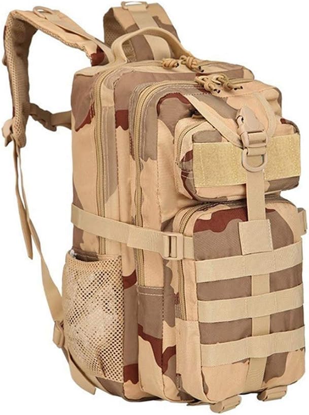 Outdoor Sports Pack Hiking Bag Tactical Rucksack Camo Knapsack Combat Camouflage Tactical Molle Backpack - 3 Color Desert