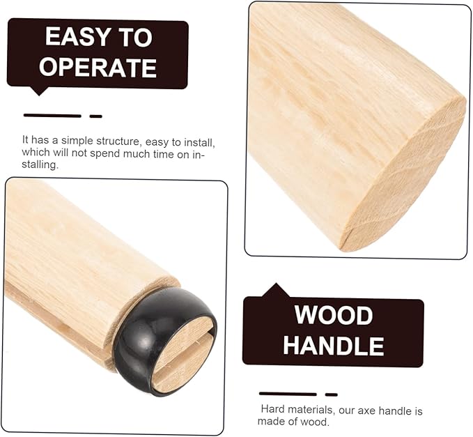 2set Wooden Replacement Handles for Hatchets Smooth Finish Easy Install for Camping and Outdoor Use