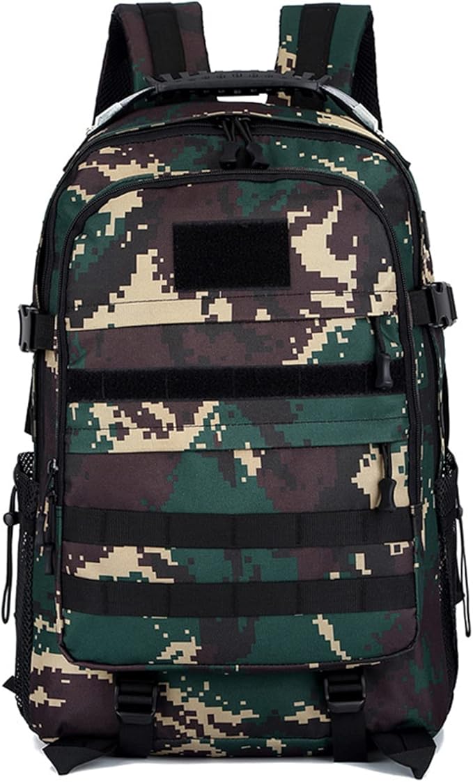 35L Army 3 Days Assault Pack Molle Bag with USB Charging Port Military Tactical Hiking Camping Backpack fit 15.6 Laptop for Men and Women land camouflage