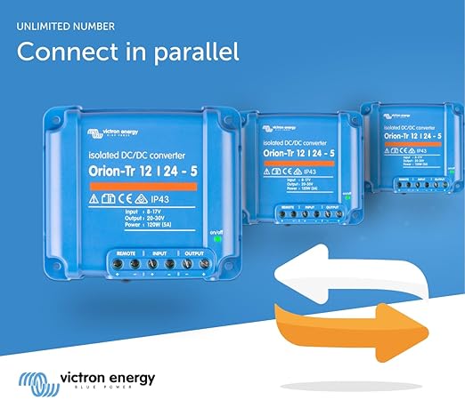 Victron Energy Orion-Tr DC to DC Converter - 12/24-Volt 5 amp 120-Watt - IP43 Protected - for Dual Battery Systems - Isolated