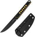Kizer Kwaiken Fixed Blade Knife 3.94 Nitro-V Blade Hunting EDC Knife with Black &amp Yellow G10 Handle Survival Knife with Adjustable Sheath for Hiking Camping Outdoor Knives 1066A3