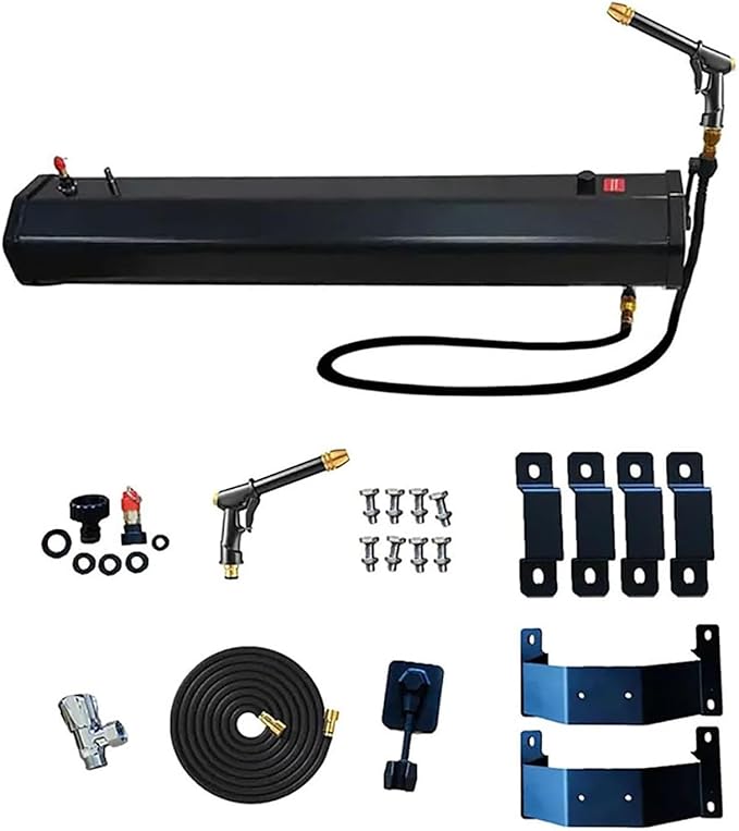 Portable 4.8L Pressurized Shower Tank - Solar Heated Outdoor Shower for Camping Travel Off-Road Truck &amp SUV - Ideal for Easy Washing &amp Rinse Kit