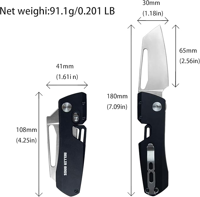 EDC Aluminium Alloy Folding Utility Knife with 2.56 Box Cutter Pocket Knife with Clip