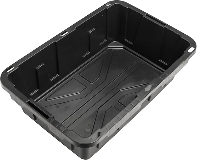 CX BLACK &amp YELLOW 15-Gallon Heavy Duty Tough Storage Container &amp Snap-Tight Lid (9.5H x 20.6W x 30.6D) Weather-Resistant Design and Stackable Organization Tote [3 Pack]
