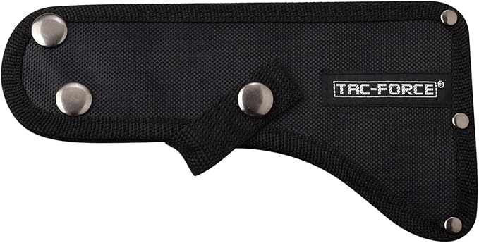 TAC-FORCE Tomahawk – Axe - Satin Finish Stainless Steel Blade w/Etched U.S.A. Flag Black Wood Handle Full Tang Construction Includes Nylon Sheath Tactical EDC Rescue - TF-AXE001S