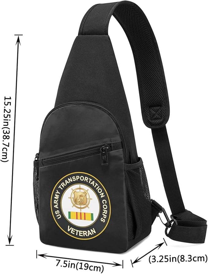 US Army Transportation Corps Vietnam Veteran Chest Pack Leisure Shoulder Crossbody Chest Bag