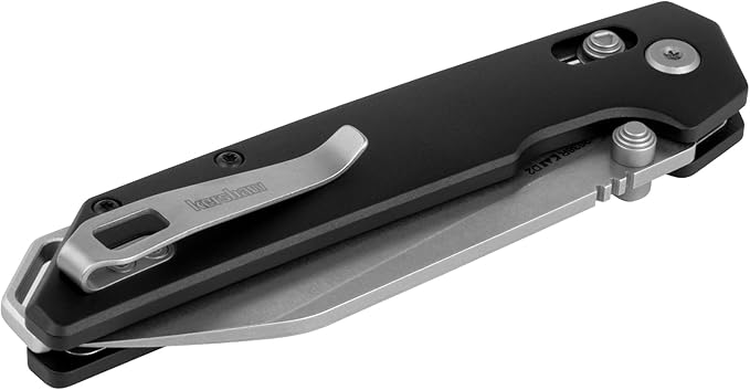 Kershaw Iridium Reverse Tanto Folding Pocket Knife Sleek 3.4 inch D2 Steel Blade DuraLock Locking Mechanism Aluminum Handle Designed in the USA